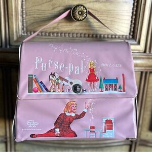 Vintage coquette bag 1965 Purse Pals pink doll accessories case Barbie dolls